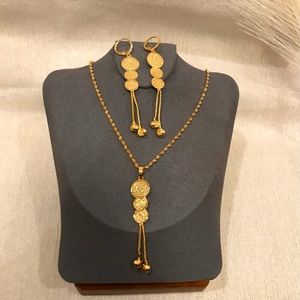 New-Lira Jewelry,Coin Jewelry Set, 24k Dubai Gold Plated Jewelry, Muslim Jewelry
